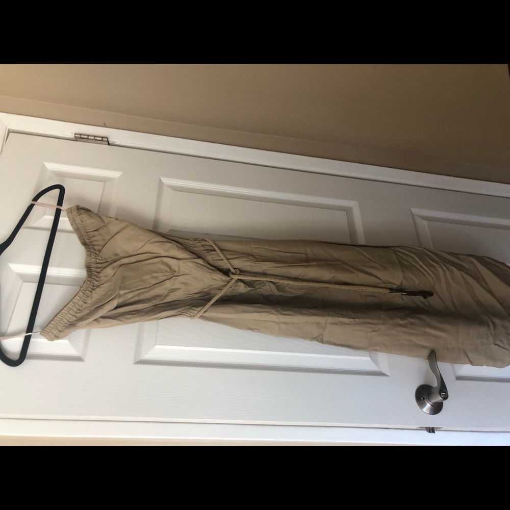 Michael Kors strapless tan long dress